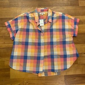 NWT! Madewell Plaid Button Down Top